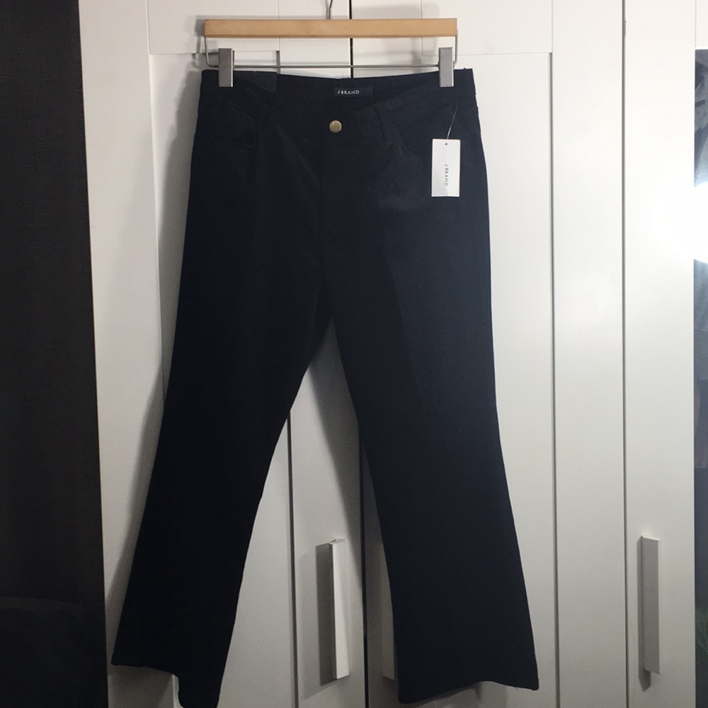 J Brand black cropped corduroy jeans